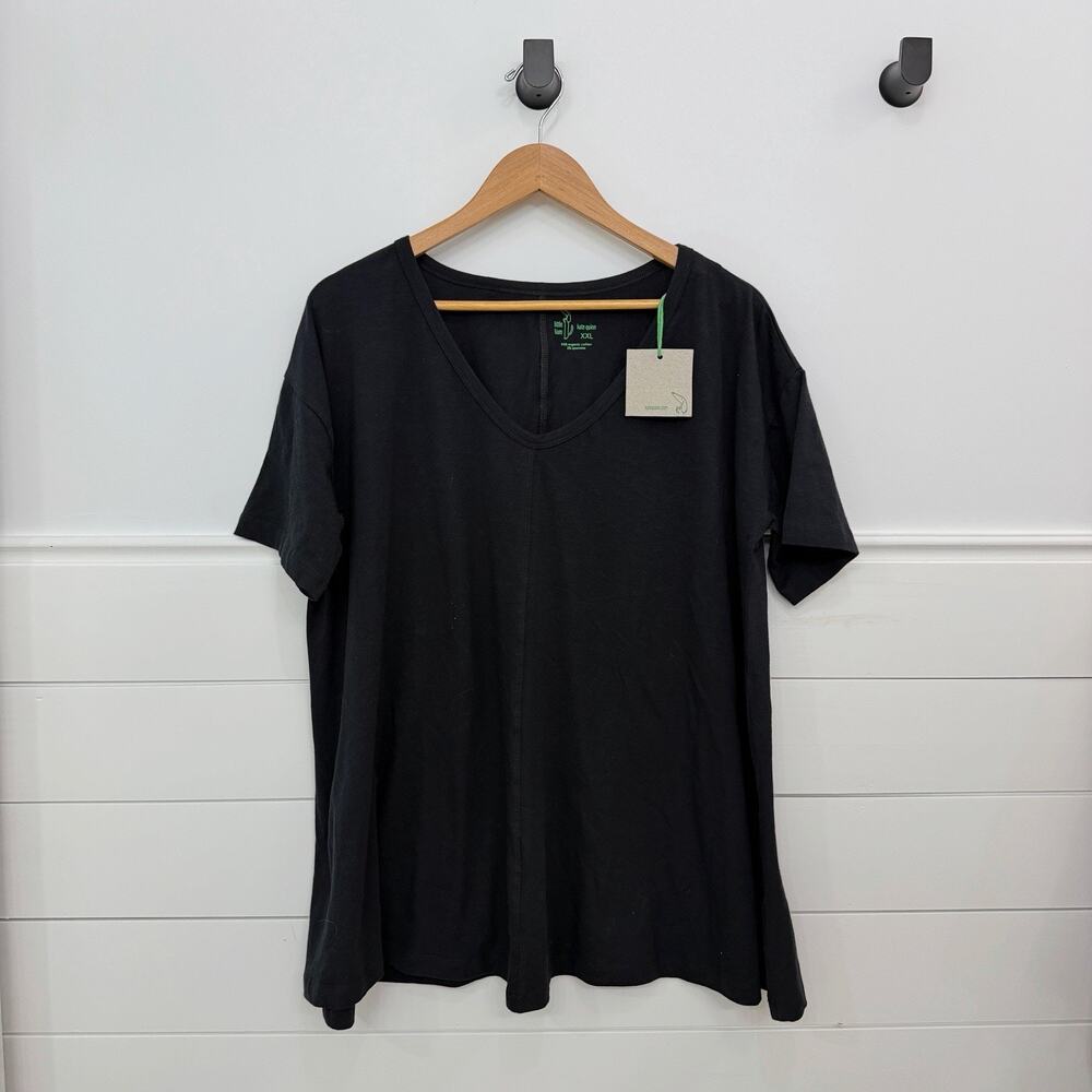 NWT Kate Quinn Little Liam Black V Neck Short Sleeve T Shirt XXL